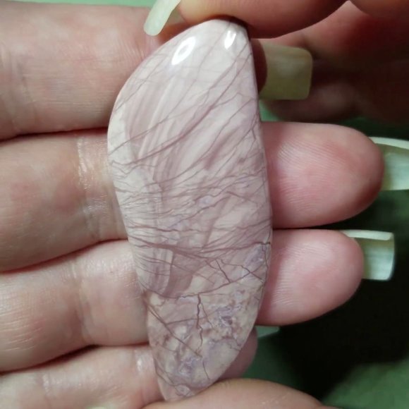 Pink Imperial Jasper Large Designer Cabochon 57.65 x 22.43 x 6.12mm - Picture 5 of 17